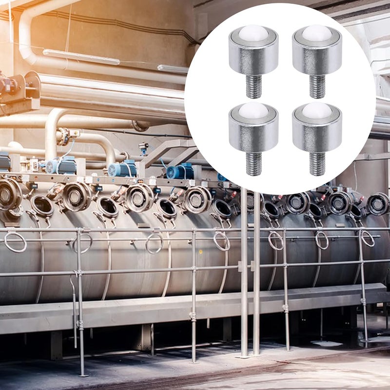 CNBTR 4 Pcs Transfer Bearing Flange Mounted Nylon Roller 0.59 Inch 99lbs Load Capacity - Image 5